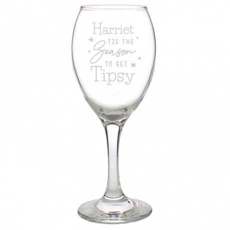 Personalised Tis The Season To Get Tipsy Season Wine Glass - Wine Glasses at Gift Moments