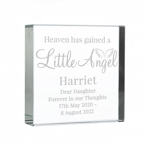 Personalised Little Angel Crystal Token - Crystal Tokens at Gift Moments