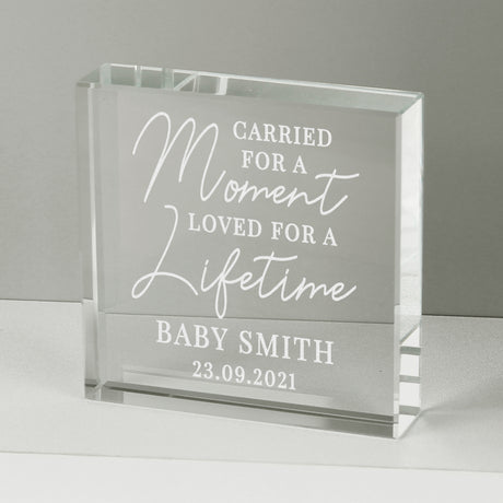 Personalised Carried for a Moment Crystal Token - Crystal Tokens at Gift Moments