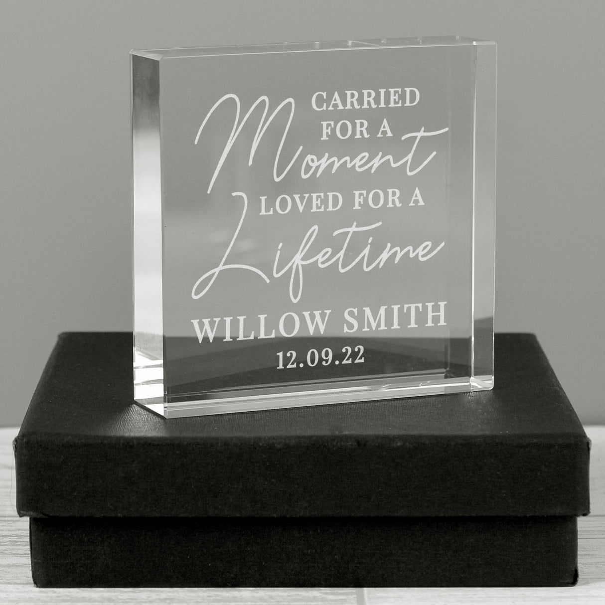 Personalised Carried for a Moment Crystal Token - Crystal Tokens at Gift Moments