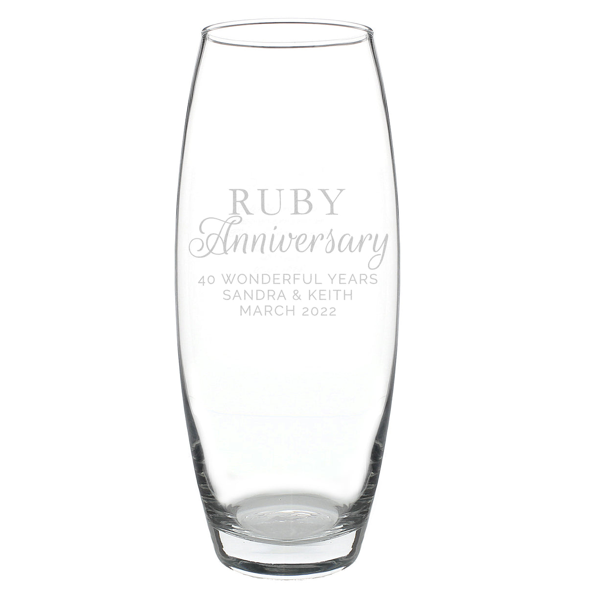 Personalised Ruby Anniversary Bullet Vase - Vases at Gift Moments