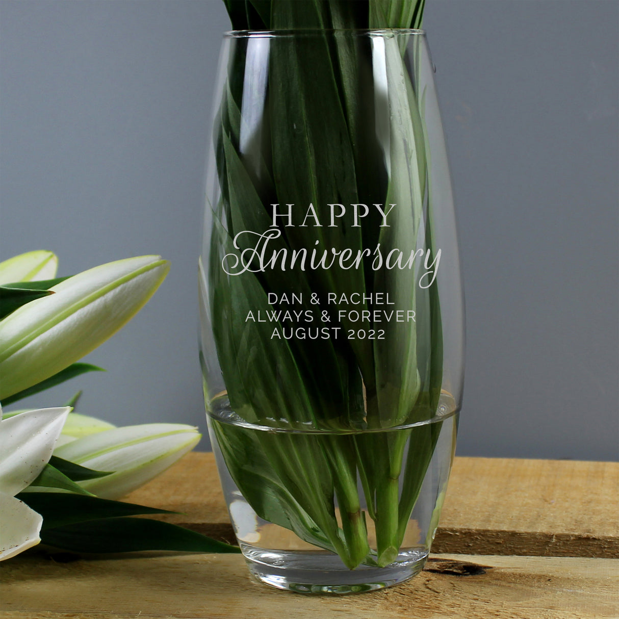 Personalised 'Happy Anniversary' Bullet Vase - Vases at Gift Moments