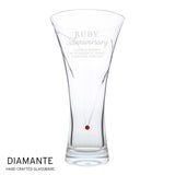 Personalised Ruby Anniversary Large Hand Cut Diamante Heart Vase - Vases & Plant Pots at Gift Moments