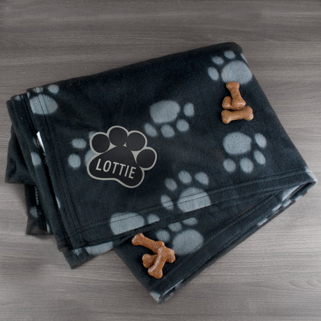 Personalised Dog Paw Print Fleece Blanket - Pet Products at Gift Moments