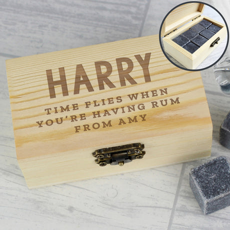 Personalised Cooling Stones Gift Set: 3 - Barware By Gift Moments