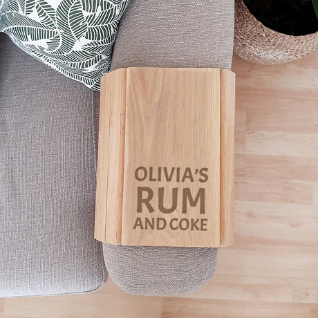 Free Text Wooden Sofa Tray - Gift Moments