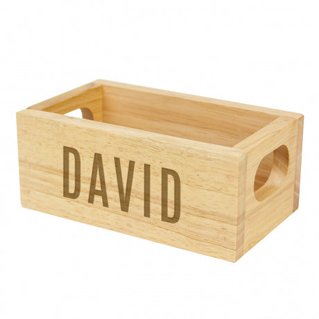 Personalised Name Only Mini Wooden Crate - Storage at Gift Moments