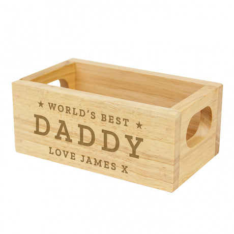 Personalised World's Best Mini Wooden Crate - Storage at Gift Moments