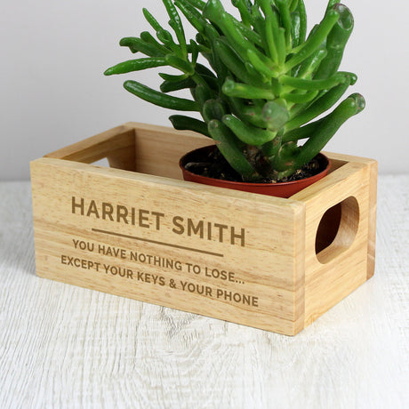 Personalised Free Text Mini Wooden Crate - Storage at Gift Moments