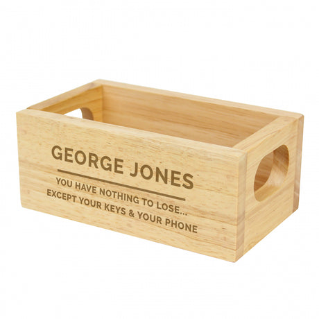 Personalised Free Text Mini Wooden Crate - Storage at Gift Moments