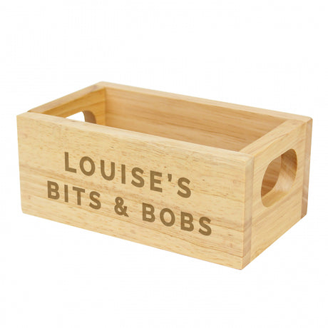 Personalised Bits & Bobs Mini Wooden Crate - Storage at Gift Moments