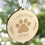 Personalised Dog Breed Round Wooden Bauble - Christmas Decorations at Gift Moments