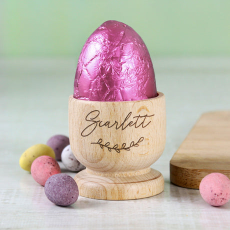 Personalised Name Wooden Egg Cup - Egg Cups at Gift Moments