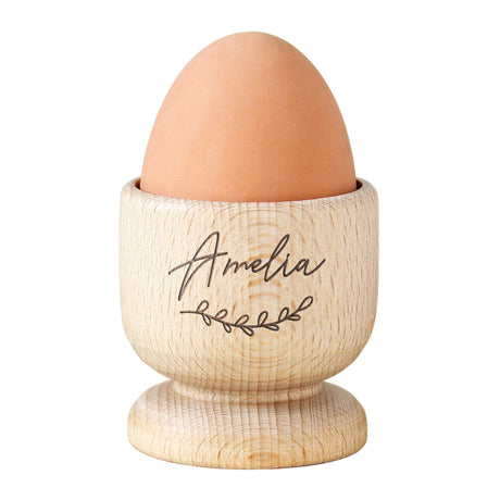 Personalised Name Wooden Egg Cup - Egg Cups at Gift Moments