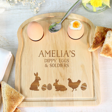 Personalised Spring Egg & Toast Board - Egg Cups at Gift Moments