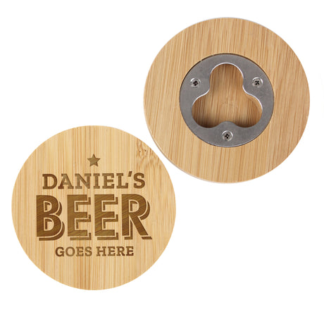 Beer Bamboo Bottle Opener Coaster - Gift Moments