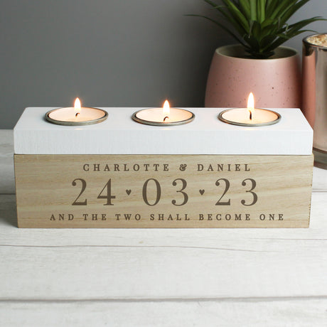 Large Date Triple Tea Light Box - Gift Moments