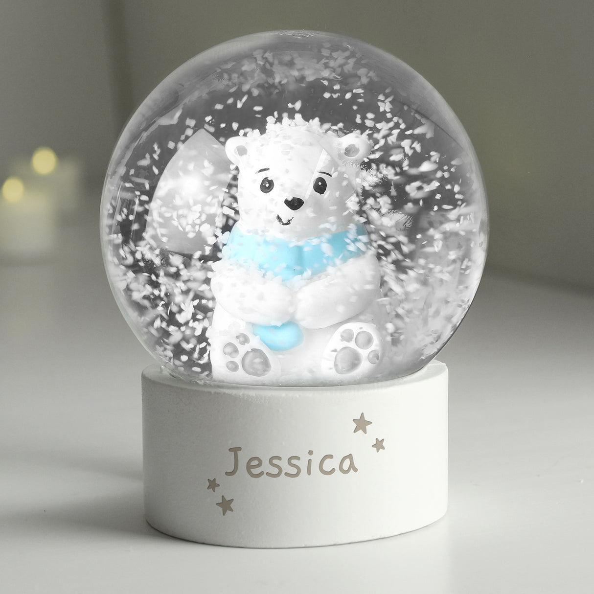 Personalised Polar Bear Any Name Snow Globe - Snow Globes at Gift Moments