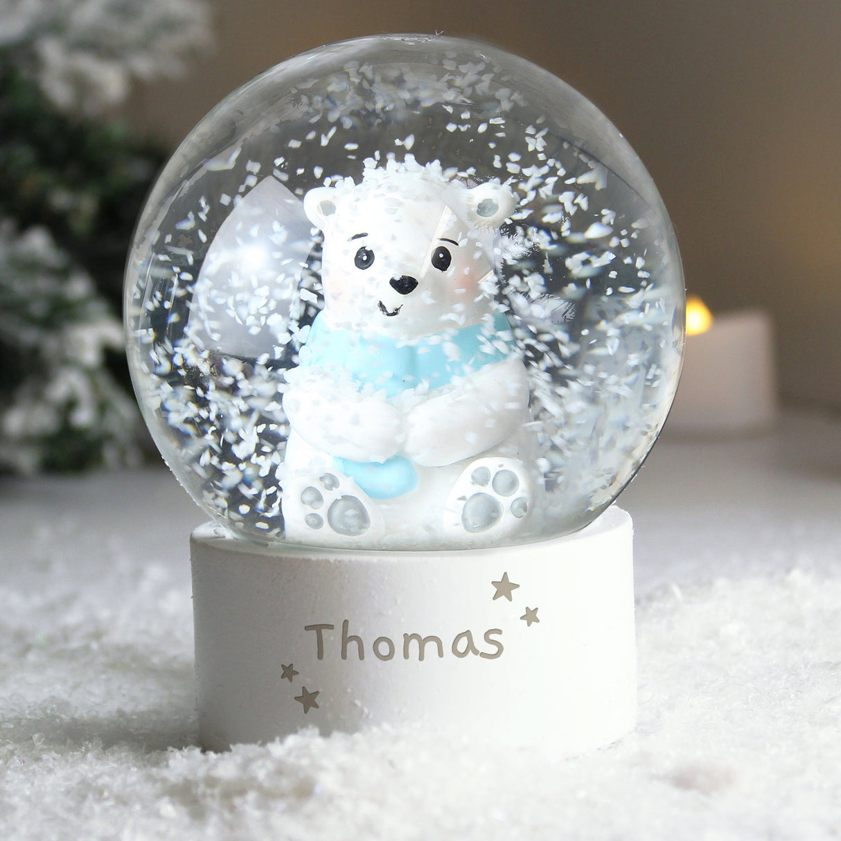 Personalised Polar Bear Any Name Snow Globe - Snow Globes at Gift Moments