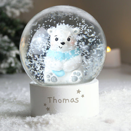 Personalised Polar Bear Any Name Snow Globe - Snow Globes at Gift Moments