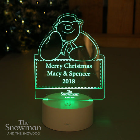 Personalised The Snowman LED Colour Changing Decoration & Night Light - LED Lighting at Gift Moments