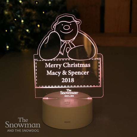 Personalised The Snowman LED Colour Changing Decoration & Night Light - LED Lighting at Gift Moments