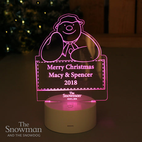 Personalised The Snowman LED Colour Changing Decoration & Night Light - LED Lighting at Gift Moments