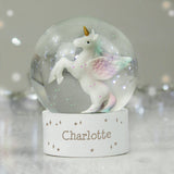 Personalised Unicorn Name Glitter Snow Globe: 1 - Snow Globes By Gift Moments