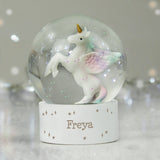 Personalised Unicorn Name Glitter Snow Globe: 2 - Snow Globes By Gift Moments