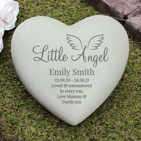 Personalised Angel Heart Memorial - Memorials at Gift Moments