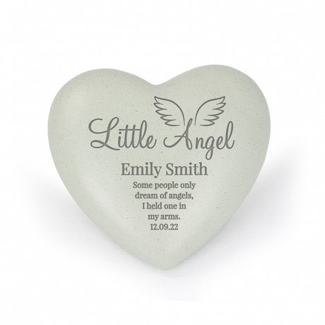 Personalised Angel Heart Memorial - Memorials at Gift Moments