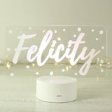 Personalised Polka-dot Name only LED Colour Changing Night Light - LED Lighting at Gift Moments