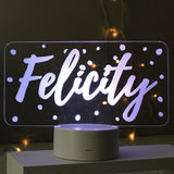 Personalised Polka-dot Name only LED Colour Changing Night Light - LED Lighting at Gift Moments