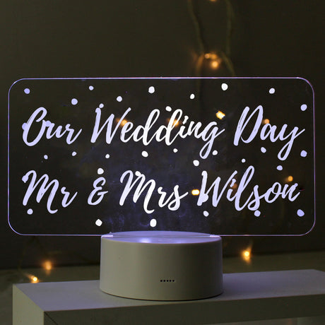 Personalised Polka-dot Message LED Colour Changing Night Light - LED Lighting at Gift Moments