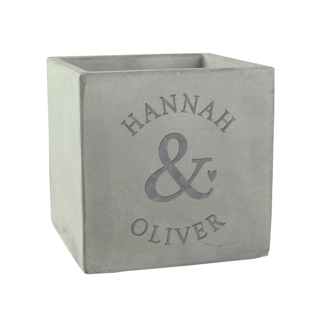 Personalised Ampersand Couples Concrete Plant Pot - Pots & Planters at Gift Moments