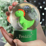 Personalised Name Only Dinosaur Glitter Snow Globe - Snow Globes at Gift Moments