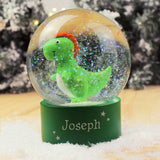 Personalised Name Only Dinosaur Glitter Snow Globe - Snow Globes at Gift Moments