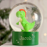 Personalised Name Only Dinosaur Glitter Snow Globe - Snow Globes at Gift Moments