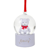 Personalised Name Only Teddy Bear Glitter Snow Globe Tree Decoration - Snow Globes at Gift Moments