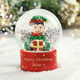 Personalised Message Elf Glitter Snow Globe - Snow Globes at Gift Moments