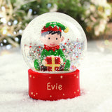 Personalised Name Only Elf Glitter Snow Globe - Snow Globes at Gift Moments