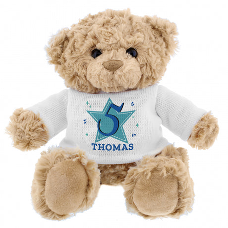 Personalised Blue Big Age Teddy Bear - Teddy Bears & Soft Toys at Gift Moments