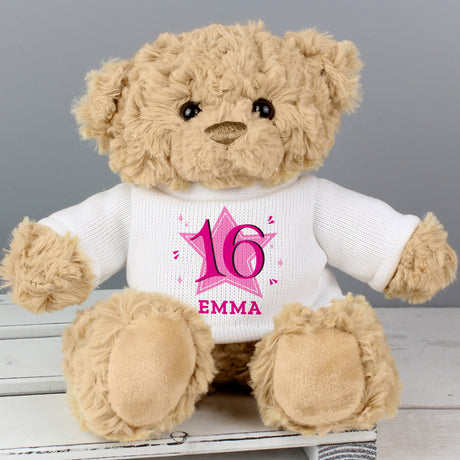 Personalised Pink Big Age Teddy Bear - Teddy Bears & Soft Toys at Gift Moments