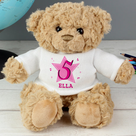 Personalised Pink Big Age Teddy Bear - Teddy Bears & Soft Toys at Gift Moments