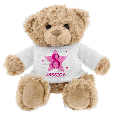 Personalised Pink Big Age Teddy Bear - Teddy Bears & Soft Toys at Gift Moments