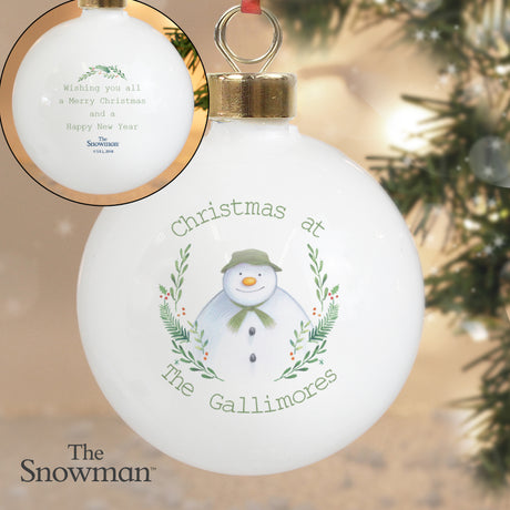 Personalised Snowman Winter Garden Bauble: 4 - Christmas Baubles By The Snowman