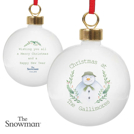 Personalised Snowman Winter Garden Bauble: 5 - Christmas Baubles By The Snowman