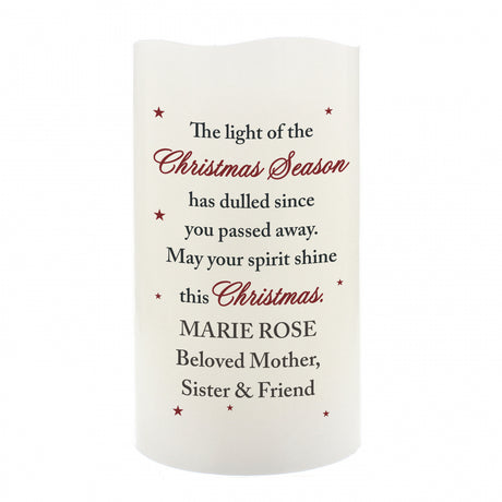 Personalised Christmas Season Memorial LED Candle - LED Lighting at Gift Moments