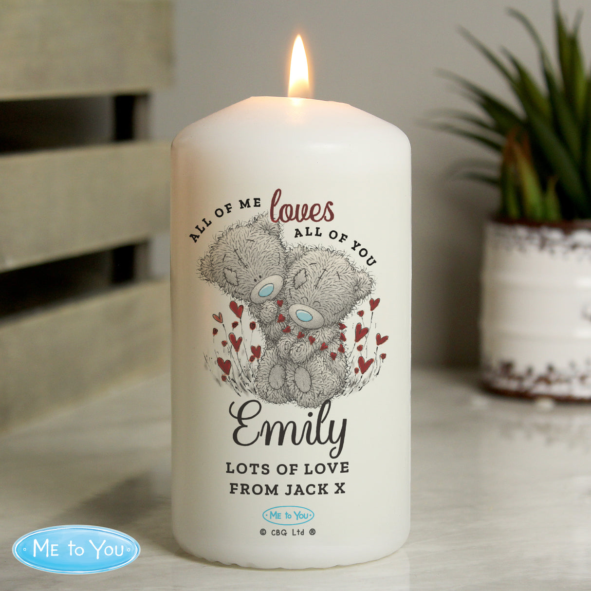 Personalised Me to You Valentine Candle: 1 - Candles