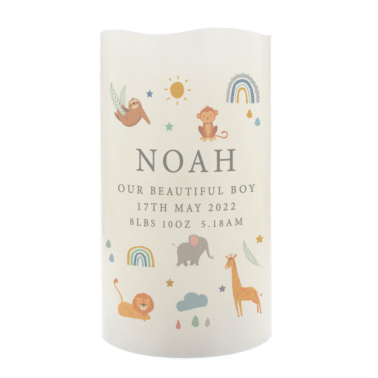 Personalised Safari Animals LED Candle - LED Lighting at Gift Moments